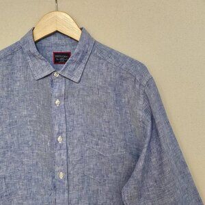 UNTUCKit Wrinkle Resistant Slim Fit Linen Button Down L